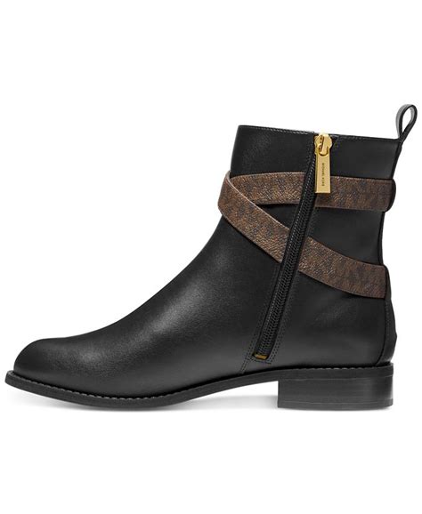 michael michael kors women's rory signature ankle side-zip flat booties|Michael Kors ankle boots.